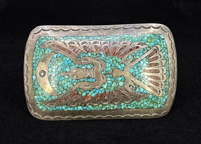 Gibson Gene Navajo Sterling Silver Belt Buckle