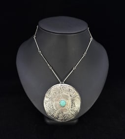 Ecuador .800 Silver Turquoise Necklace