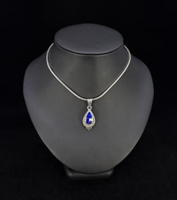 Zuni Lapis Lazuli Inlaid Sterling Necklace