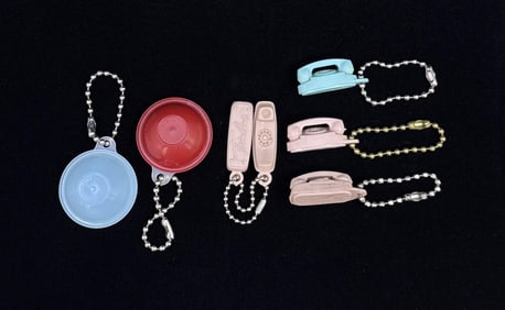 Tupperware Trimline Phone Salesman Keychains