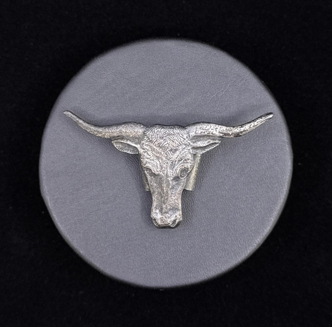 Montana Longhorn Steer Cowboy Scarf Slide: 2 3/4" long.