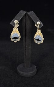 12k Gold Filled Montana Agate Earrings