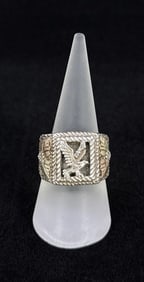 Sterling Silver Black Hills Gold Biker Ring