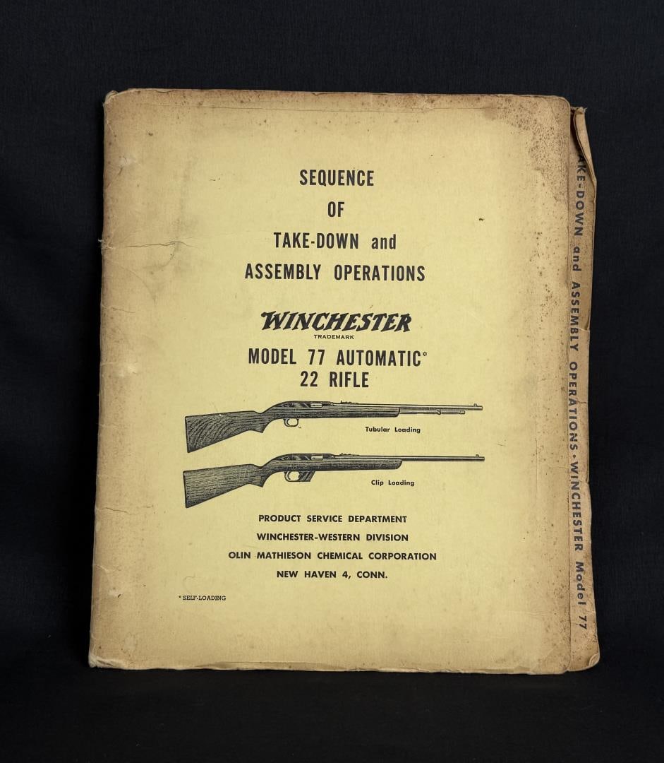 Winchester Assembly Manual Model 77 .22 Rifle: Sequence of Take Down and Assembly Operations. Nice original example.
