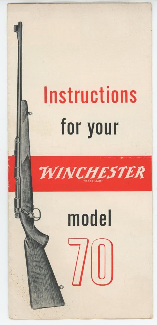 Winchester Model 70 Instruction Manual Brochure: Form number 2203. Nice original example