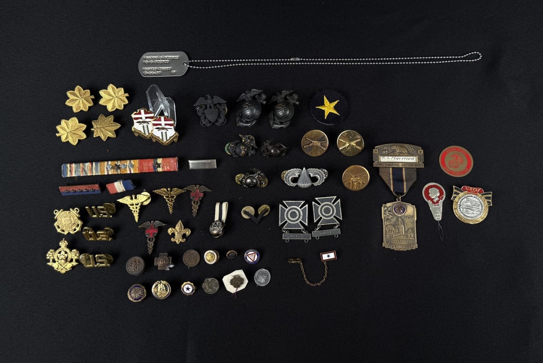 WW2 WAC Pins Medals and Badges: Named to an Edith Pierce of Sagle Idaho.