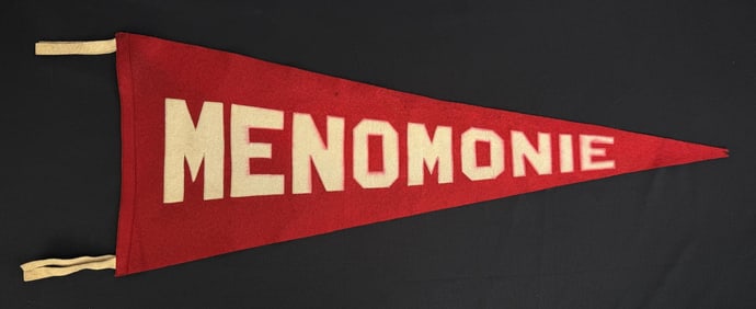 Menomonie Wisconsin Sewn Souvenir Felt Pennant