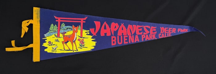 Japanese Deer Park Souvenir Felt Pennant