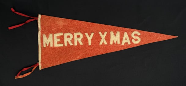 Merry Xmas Christmas Souvenir Felt Pennant