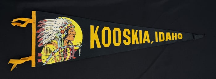 Kooskia Idaho Indian Souvenir Felt Pennant