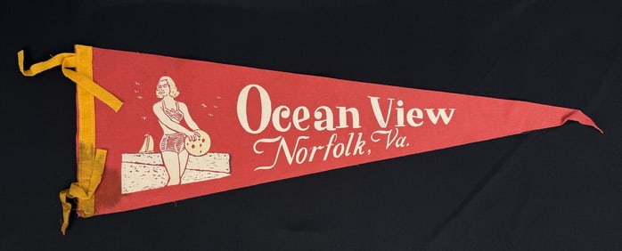 Ocean View Virginia Souvenir Felt Pennant