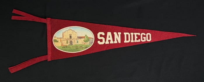 San Diego Mission Souvenir Felt Pennant