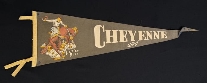 Cheyenne Wyoming Cowboy Souvenir Felt Pennant
