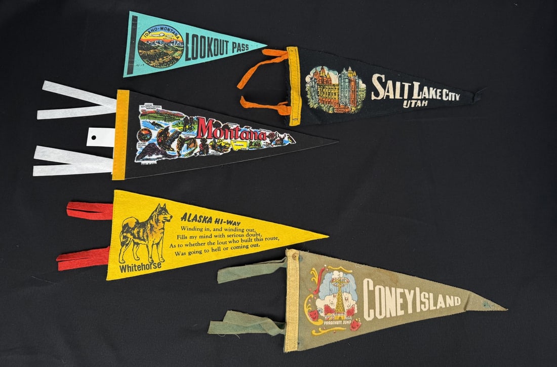 Collection of Souvenir Felt Pennants: Nice grouping.