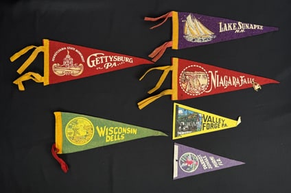 Collection of Souvenir Felt Pennants