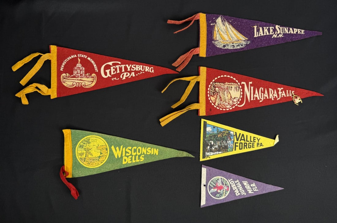Collection of Souvenir Felt Pennants: Nice grouping.