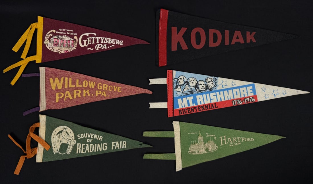 Collection of Souvenir Felt Pennants: Nice grouping.