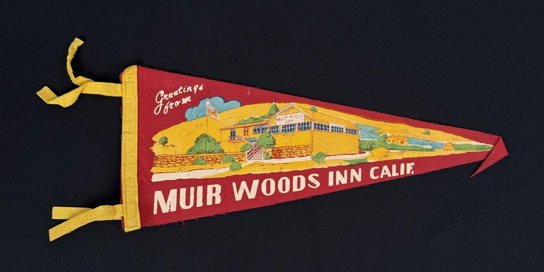 Muir Woods Inn California Souvenir Felt Pennant: 17" long.