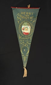 Merry Christmas Happy New Year Souvenir Pennant