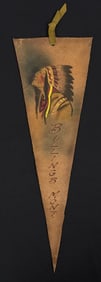 Billings Montana Indian Souvenir Leather Pennant