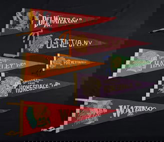 Collection of Indian Head Souvenir Felt Pennants