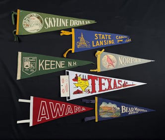Collection of Souvenir Felt Pennants