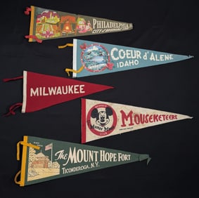 Collection of Souvenir Felt Pennants