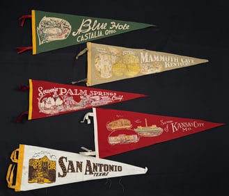 Collection of Souvenir Felt Pennants