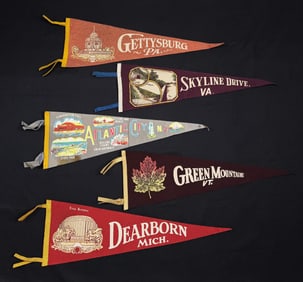 Collection of Souvenir Felt Pennants