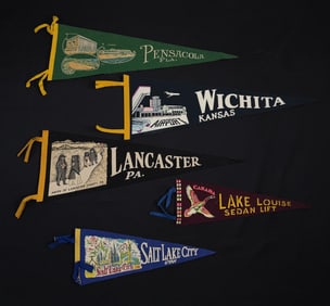 Collection of Souvenir Felt Pennants