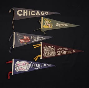 Collection of Souvenir Felt Pennants