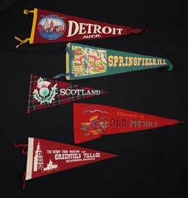 Collection of Souvenir Felt Pennants