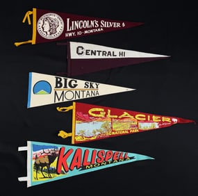 Collection of Montana Souvenir Felt Pennants