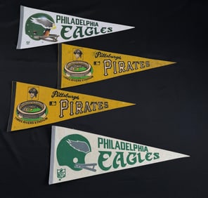 Collection of NBA NFL Souvenir Felt Pennants