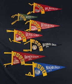 1950s 1960s Dated Souvenir Felt Pennants