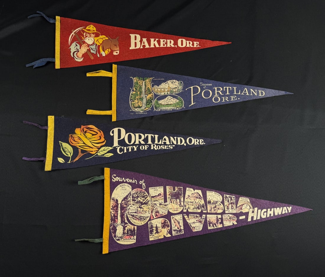 Collection of Souvenir Felt Pennants: Nice grouping.