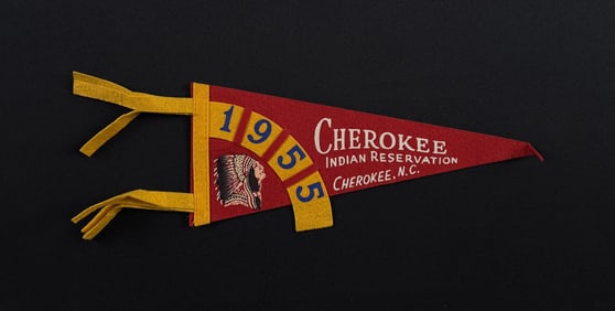 Cherokee Indian Reservation Souvenir Felt Pennant