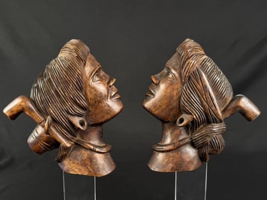 Mid Century Bali Indonesian Wall Plaques