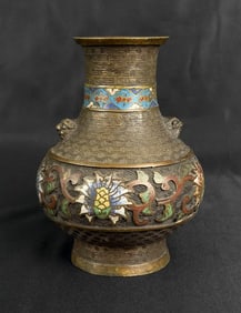 Antique Chinese Champleve Cloisonne Vase