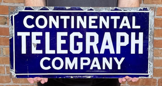 Continental Telegraph Company Porcelain Sign