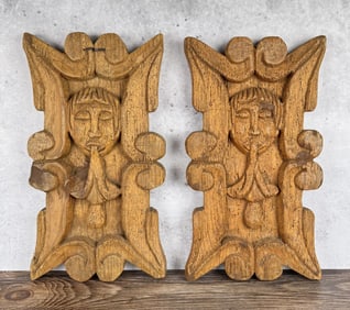 Mid Century Mexican Wood Devotional Plaques