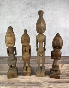 Mid Century African Tiki Fertility Statues