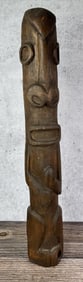 Mid Century Tiki Room Carved Wood Tiki
