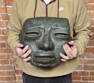 Large Olmec Style Carved Stone Mask