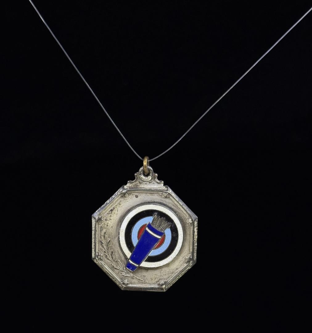 Sterling Silver Archery Award Medal: 2 3/4" long. 25.73 grams.