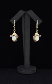 14k Gold and Ruby Earrings