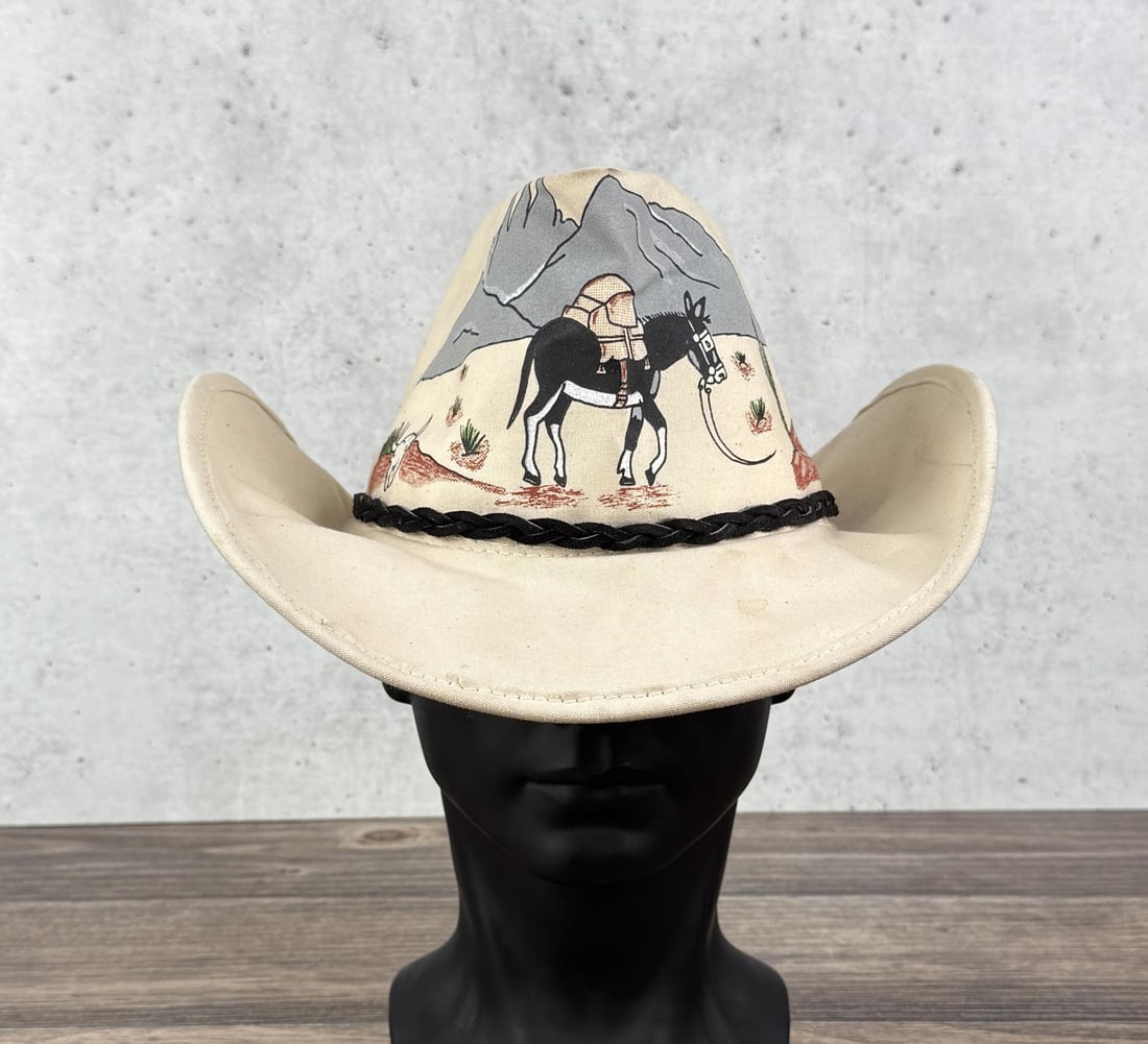 Toby's Custom Painted Cowboy Hat: Size Large.