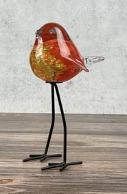 HQT Murano Style Blown Glass Bird