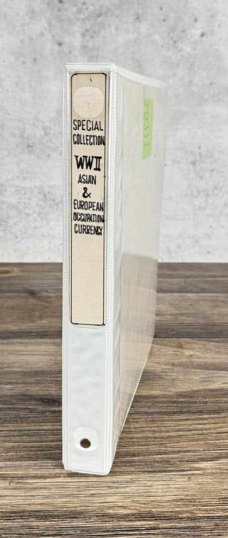 WW2 Asian and European Occupational Currency: Binder full. 68 notes.
