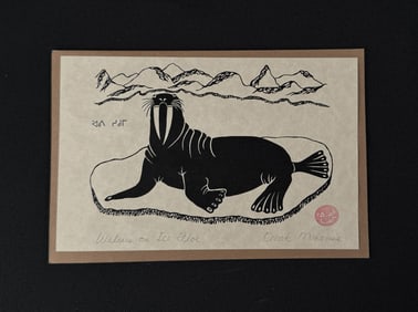 Enook Manomie Walrus on Ice Floe Print